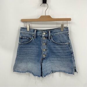 Lucky Brand Traveler Jean Shorts High Waisted Button Front Distressed Size 2/26